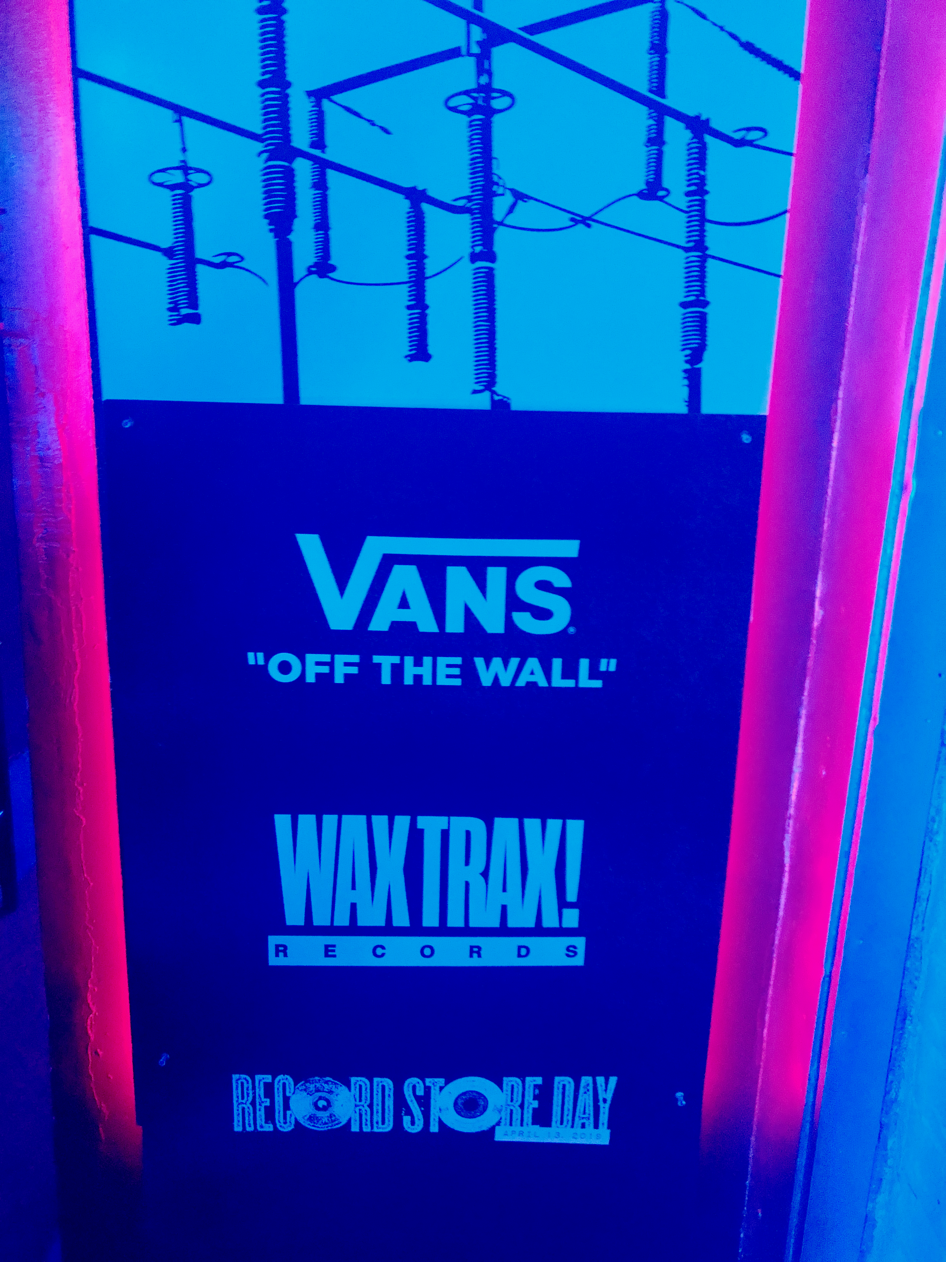 vans wax trax record store day poster inside music hall of williamsburg